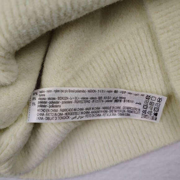 Zara Sweater Womens Medium Yellow/Cream Pullover V Neck Cozy - Picture 5 of 8